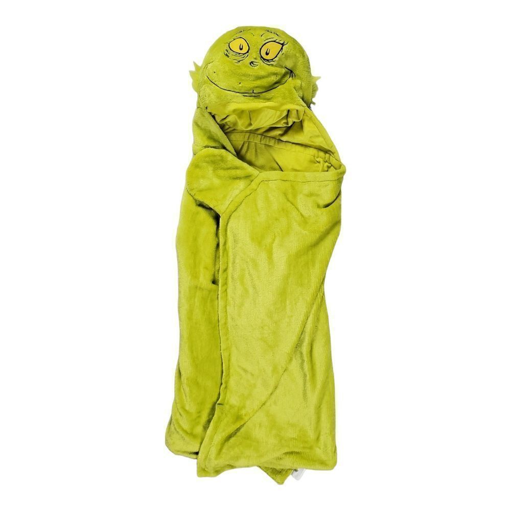 Dr. Seuss The Grinch Hooded Wrap Blanket Youth One Size Green Halloween Costume